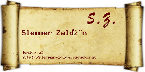 Slemmer Zalán névjegykártya